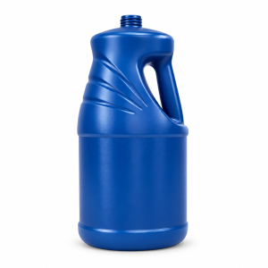 Blue fan-ribbed container