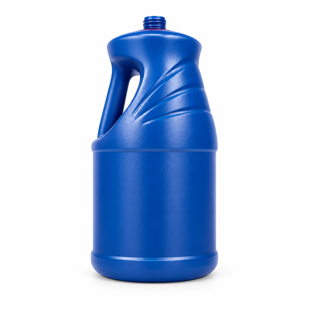 Blue fan-ribbed container